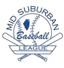 A baseball logo with bats and the words " no suburban league."