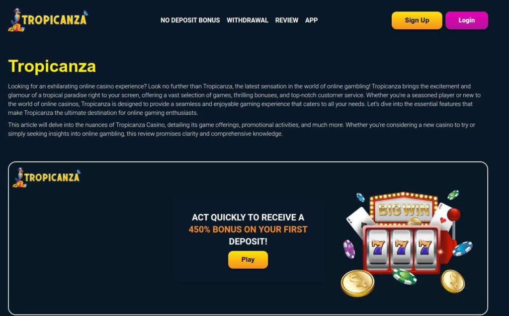 Online casino promotion with bonus offer.